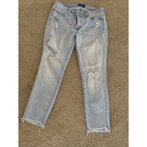 Abercrombie & Fitch Harper Low Rise Ankle Jeans Distressed Stretch Size 25/0